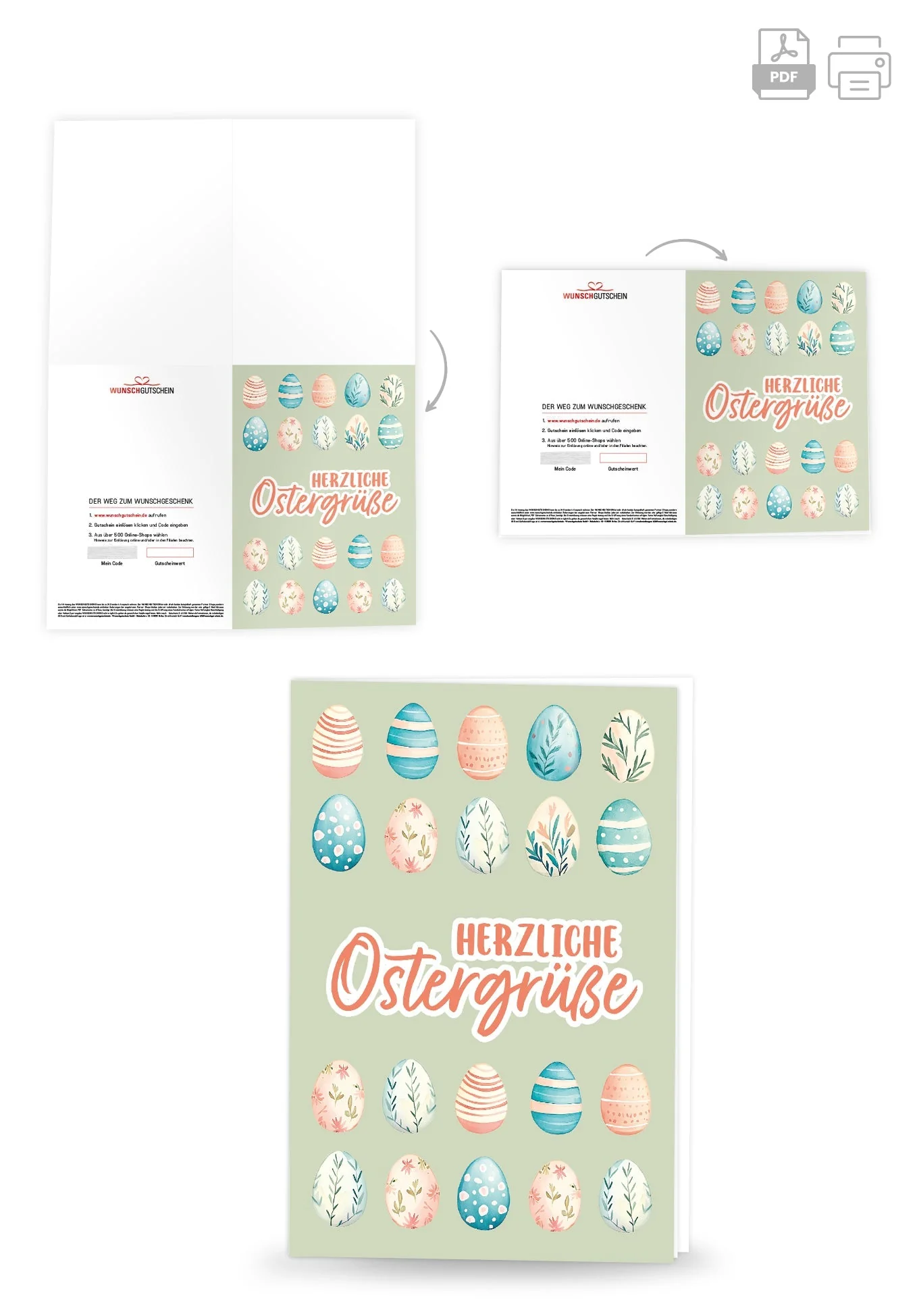 Herzliche Ostergrüße - Eiermuster Grün PDF - Image 4