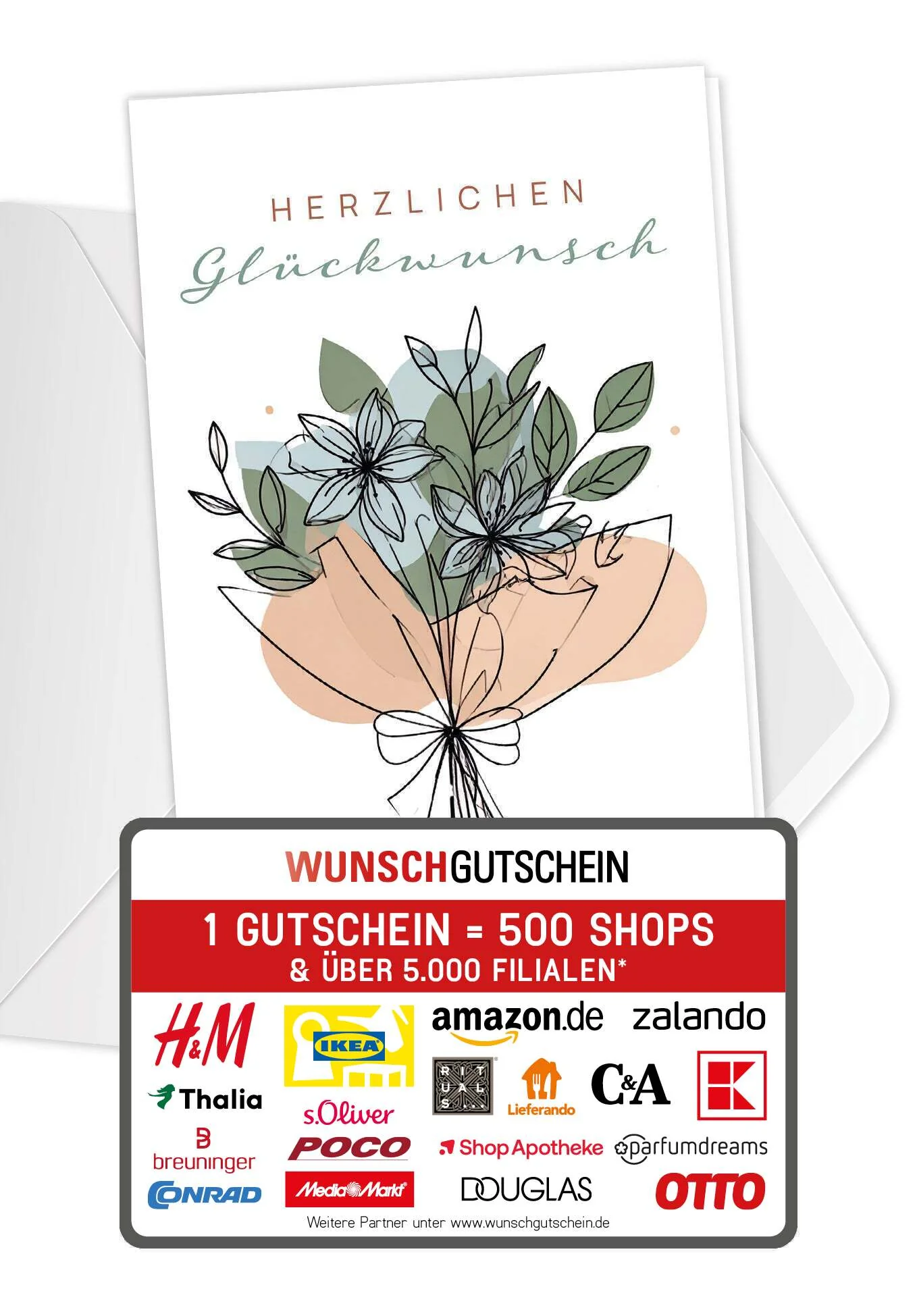 Herzlichen Glückwunsch - Blumenstrauß PDF