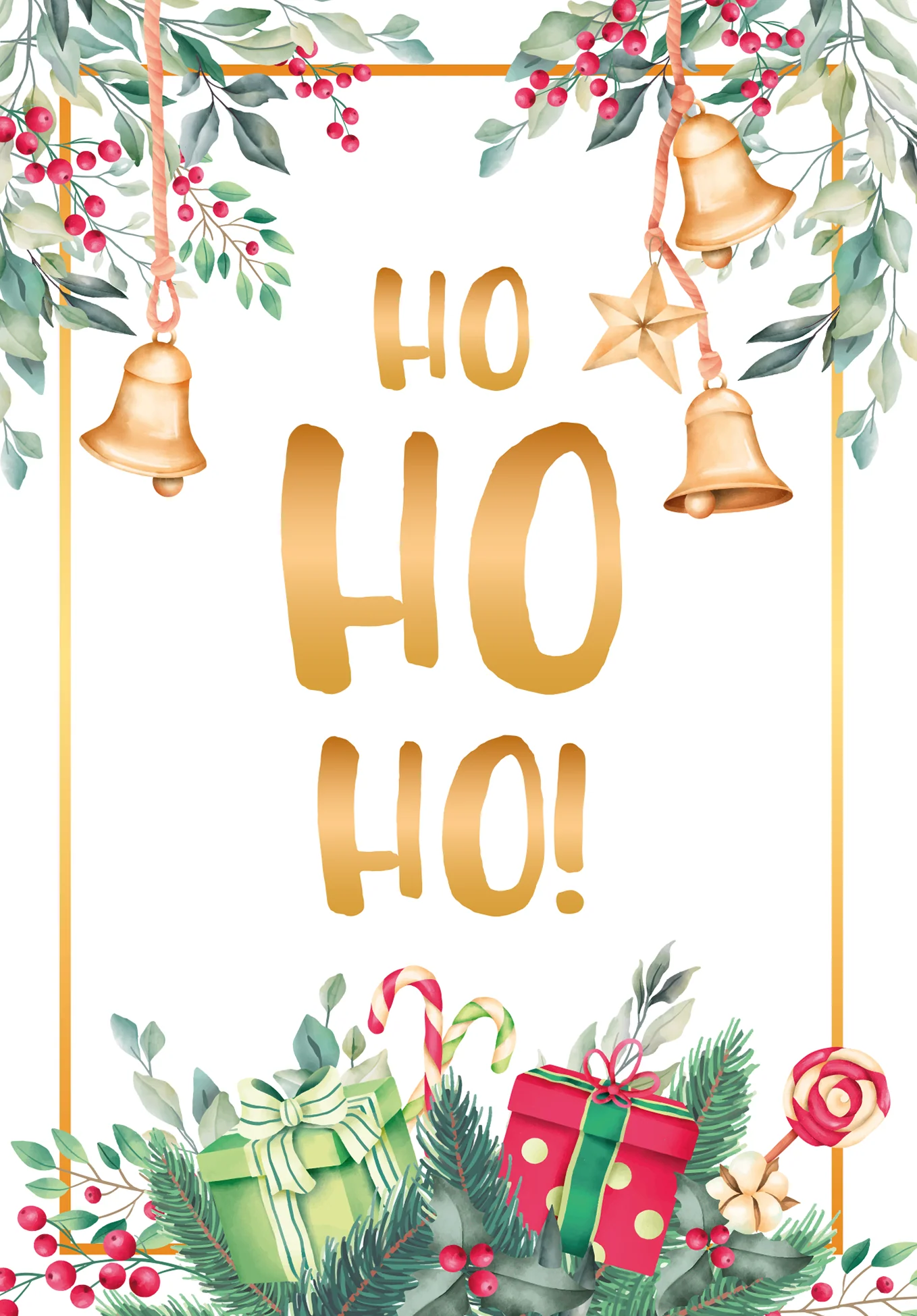 Ho Ho Ho - Zweige Aquarell PDF - Image 2