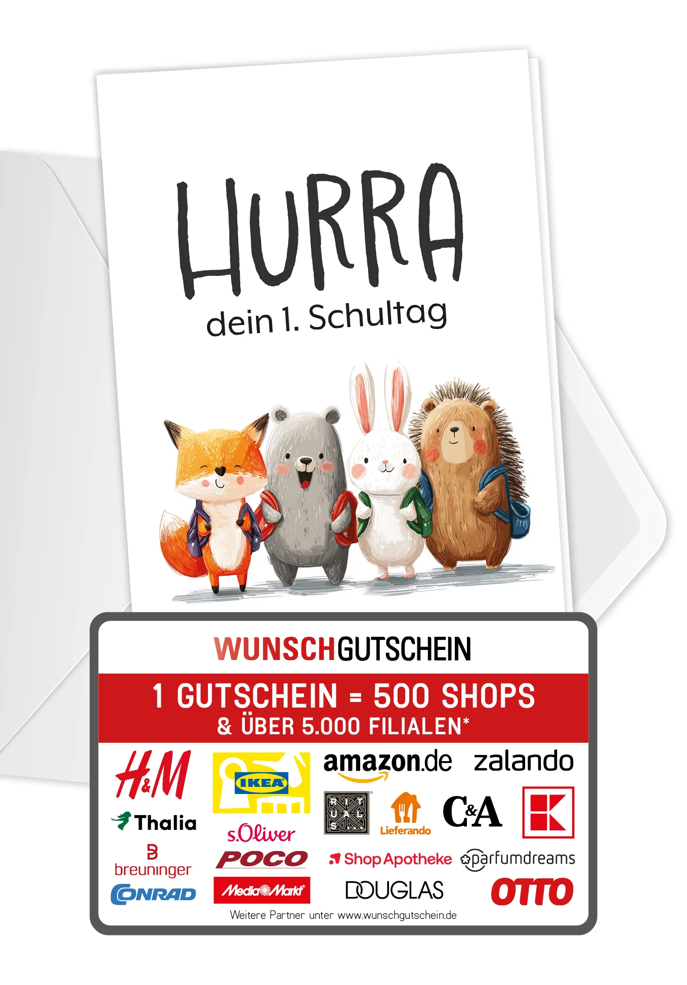 Hurra erster Schultag - Tierkinder
