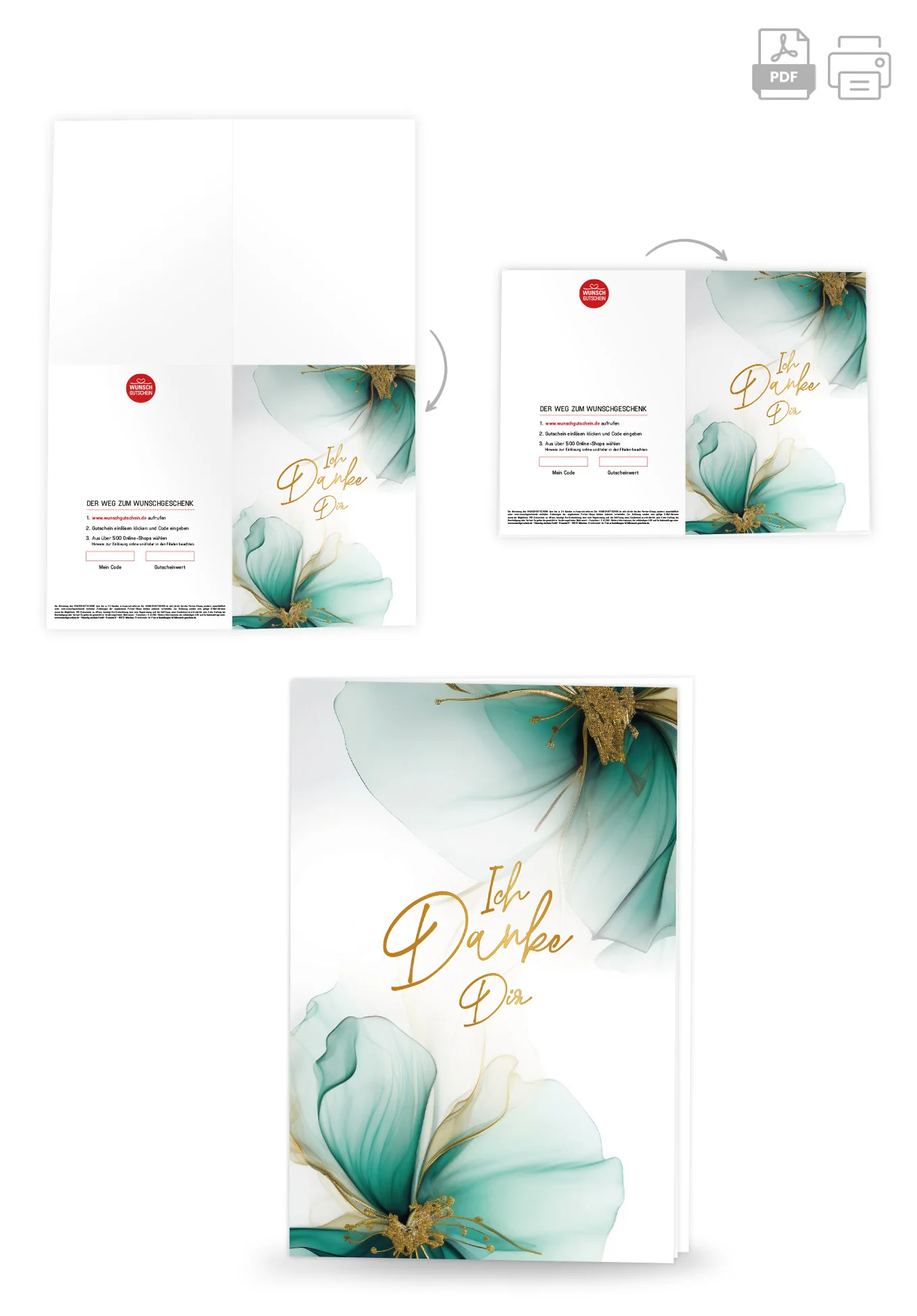 Ich Danke Dir - Blumen Grün Gold PDF - Image 4