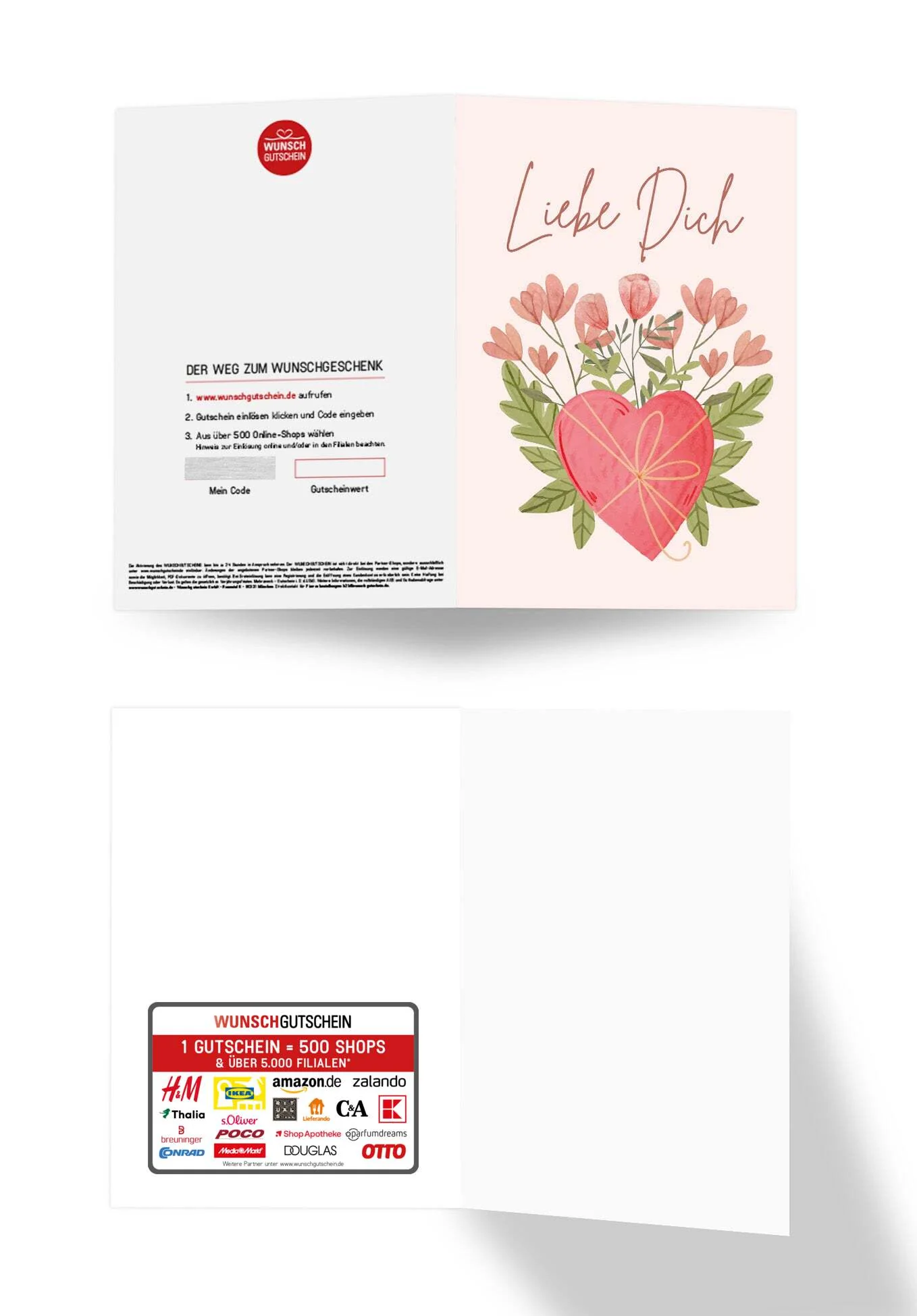 Liebe Dich - Herz mit Blumen - Image 3