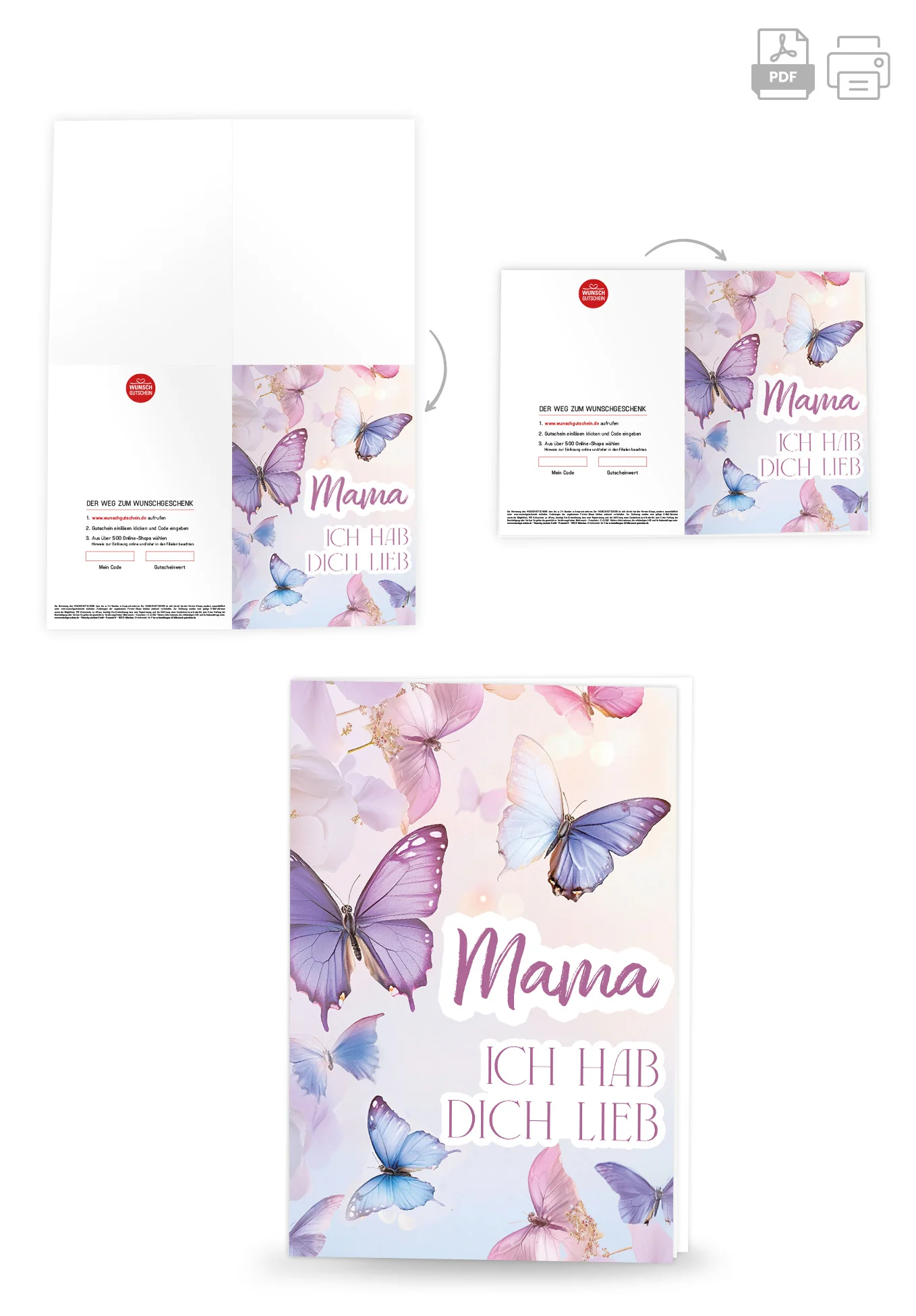 Mama hab dich lieb - Schmetterlinge Lila PDF - Image 4