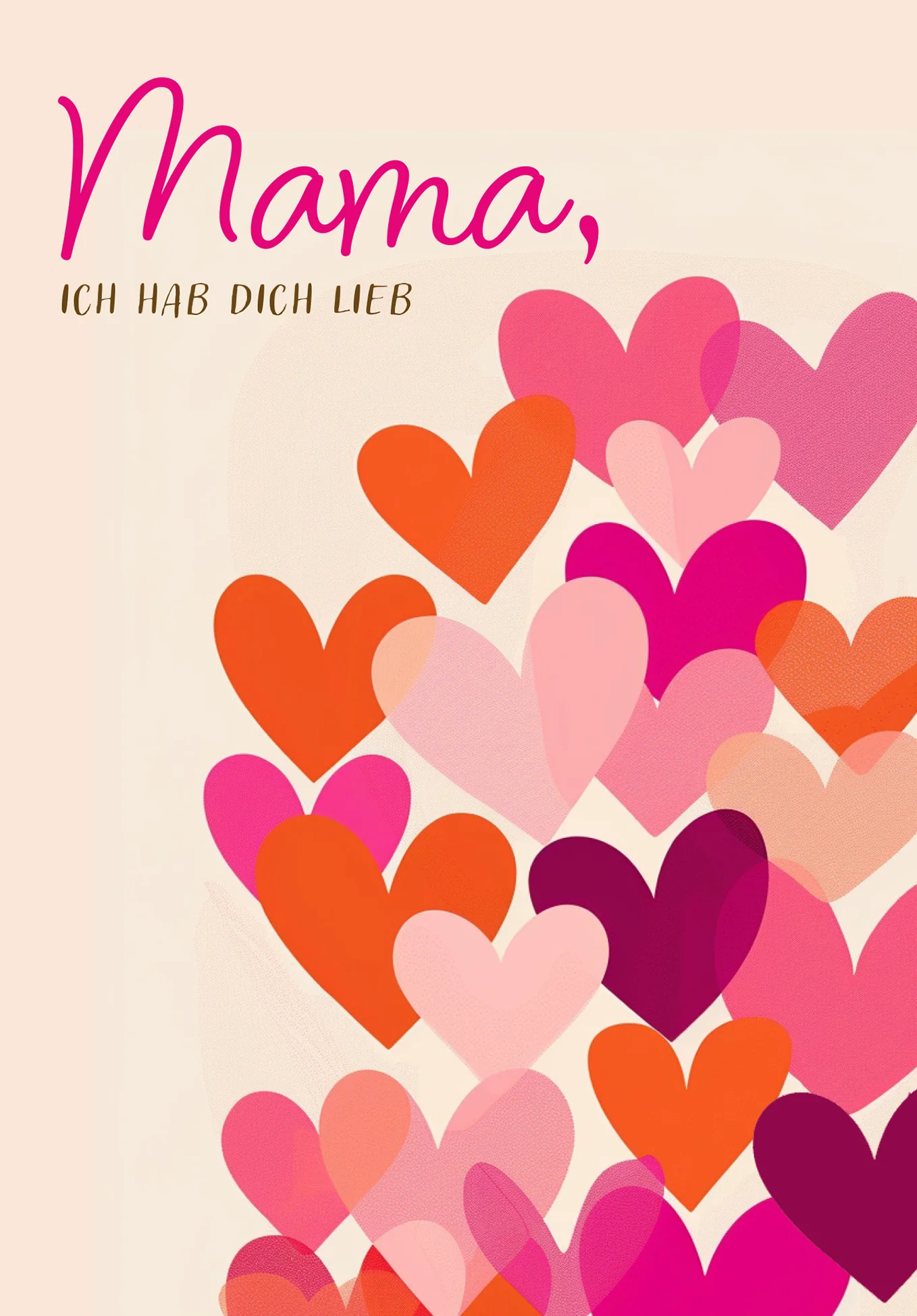 Mama ich hab dich lieb - Herzen Pink Orange PDF - Image 2