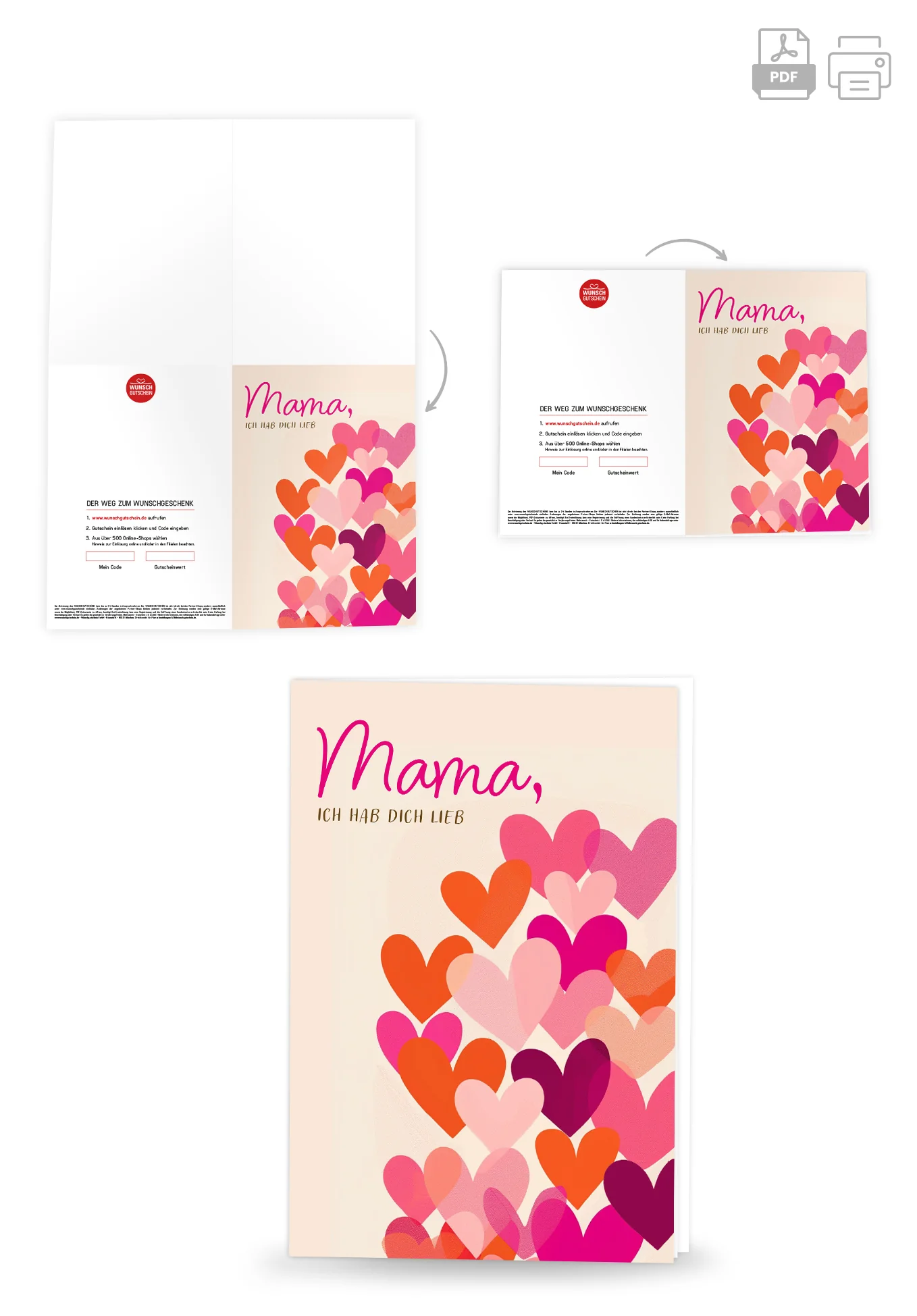 Mama ich hab dich lieb - Herzen Pink Orange PDF - Image 4