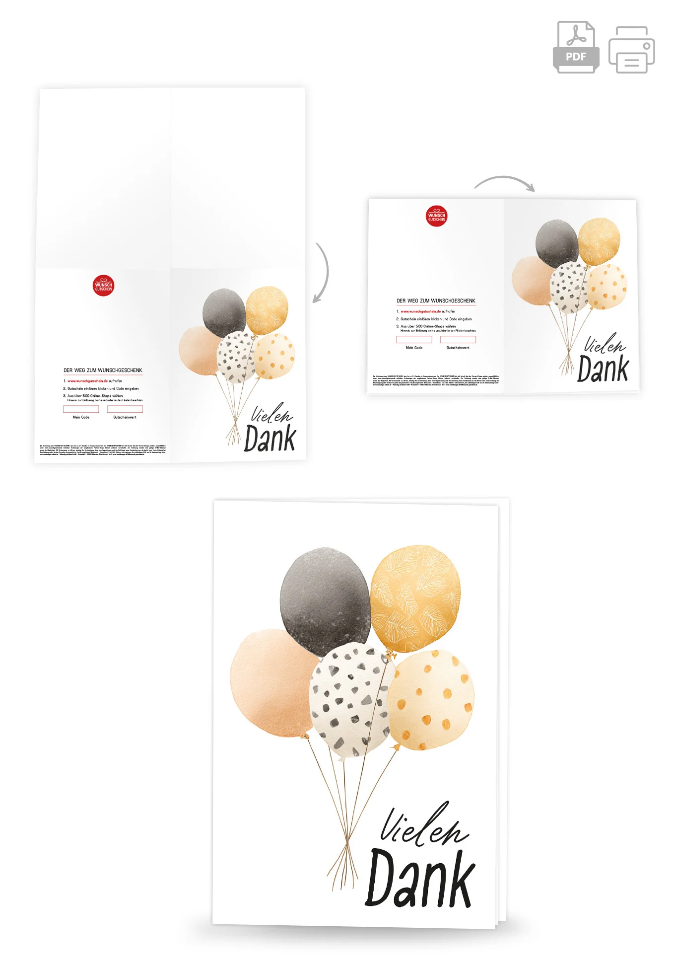 Vielen Dank - Ballons Wasserfarbe - Image 4