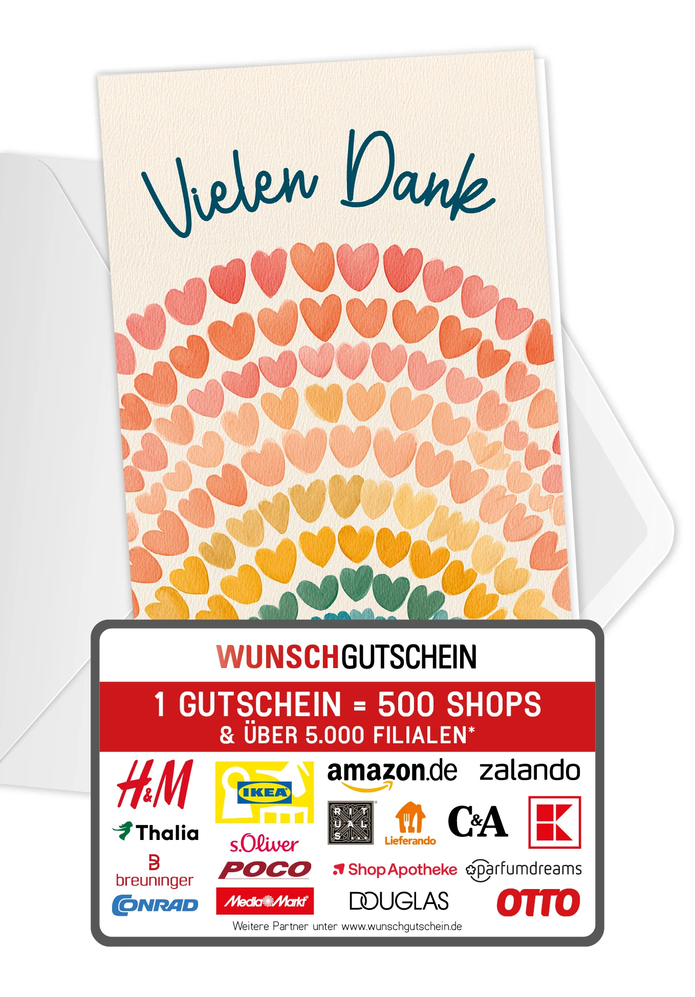 Vielen Dank - Bunte Herzchen PDF