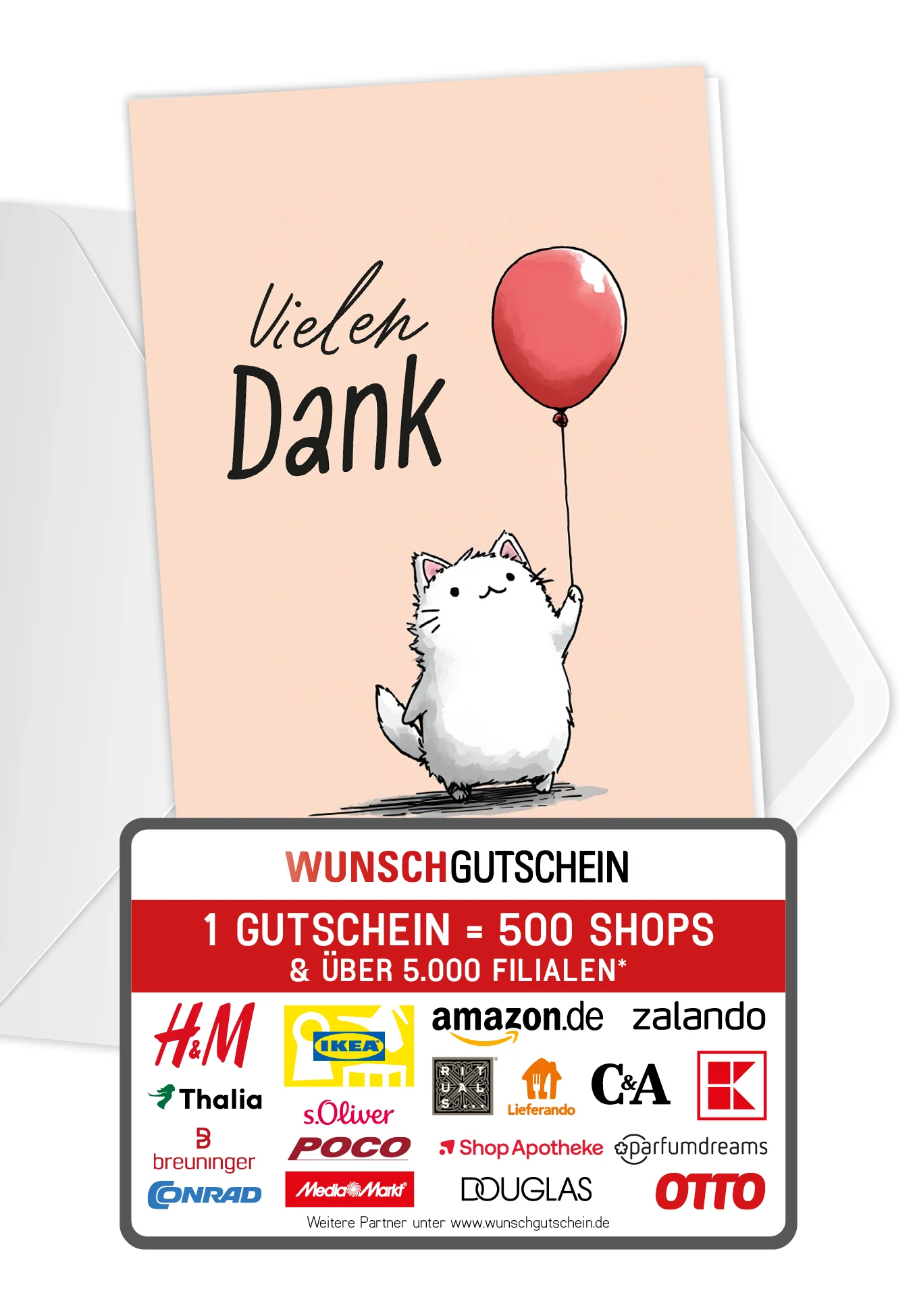 Vielen Dank - Katze Luftballon PDF