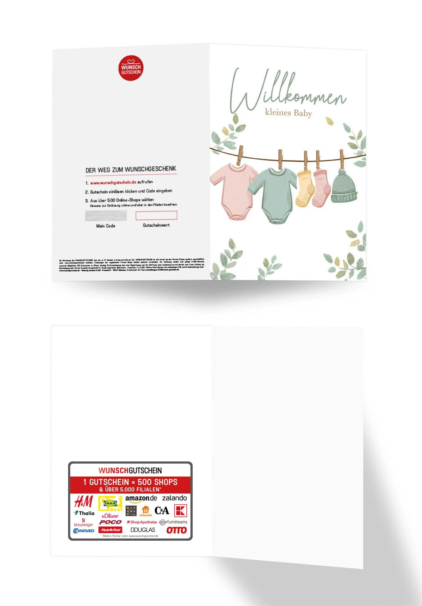 Willkommen kleines Baby - Wäscheleine Grün - Image 3