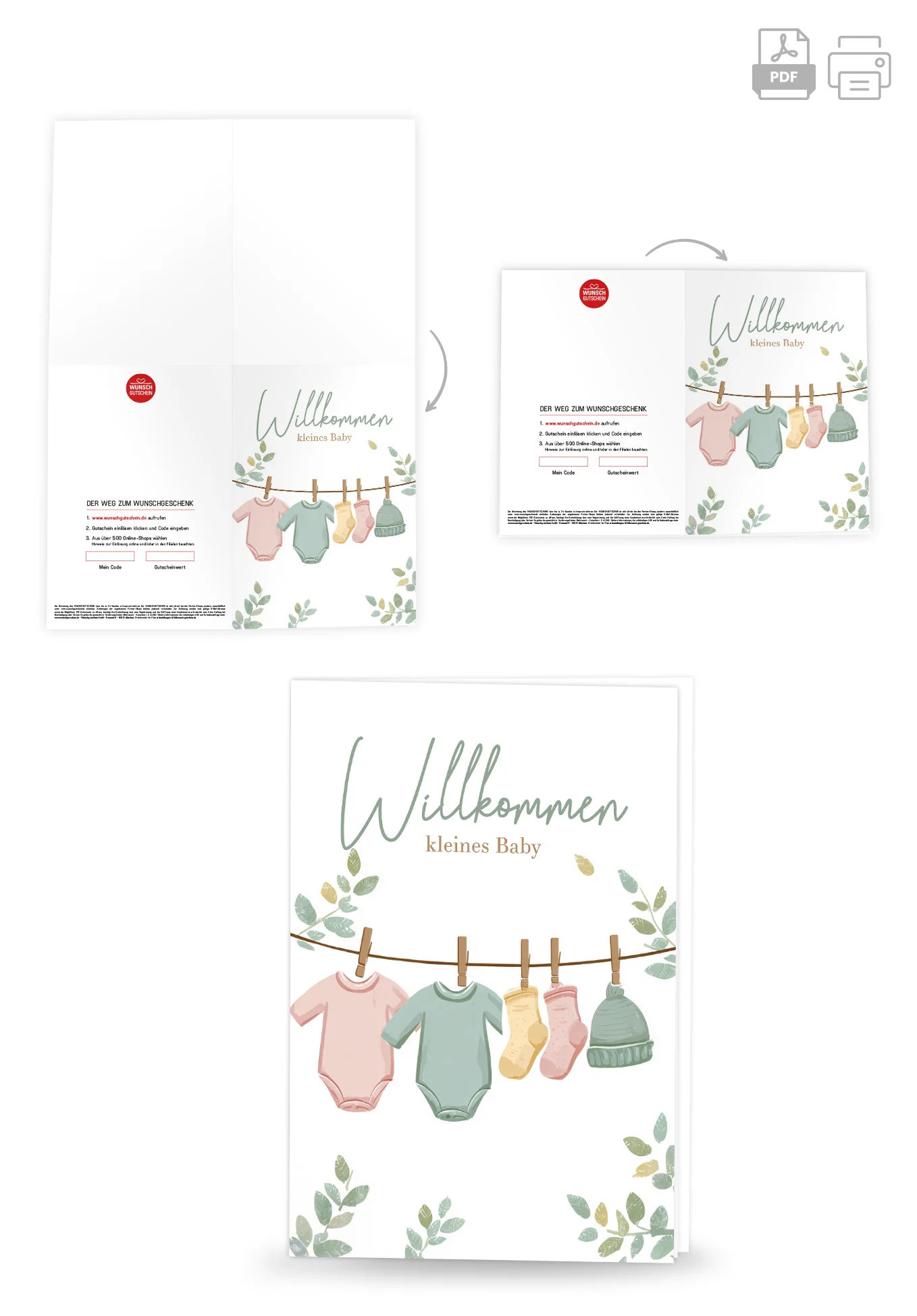 Willkommen kleines Baby - Wäscheleine Grün - Image 4