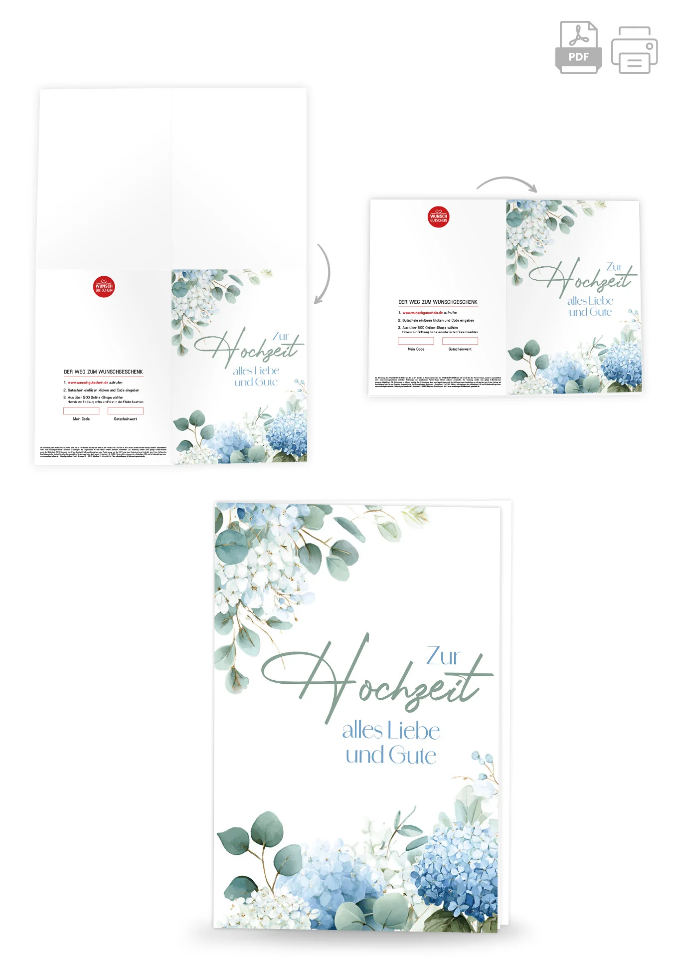 Zur Hochzeit alles Liebe und Gute - Hortensien Blau - Image 4