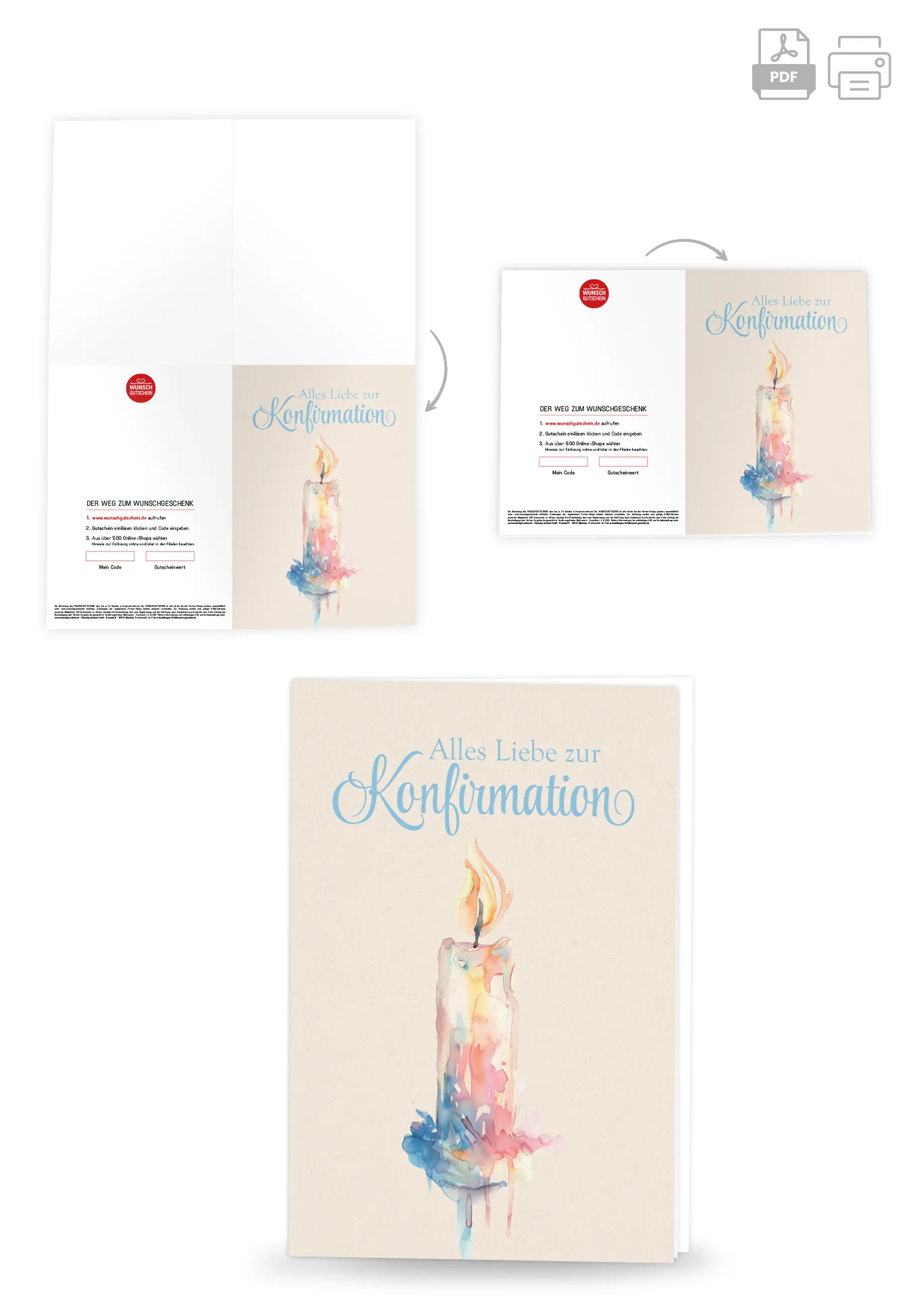 Zur Konfirmation - Kerze Aquarell PDF - Image 4